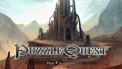 Puzzle Quest: Challenge of the Warlords title screen for PSP